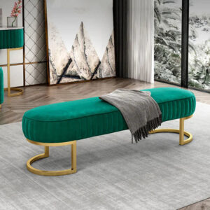 VELVET LOUNGE - Banc Design avec Étagère Intégrée